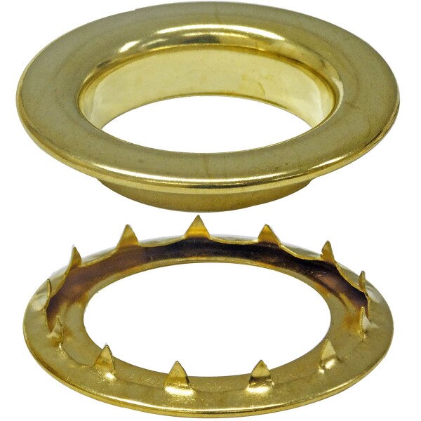 10 ROLLED RIM GROMMET and SPUR WASHER BRASS (10RRGSW) Stimpson  Store